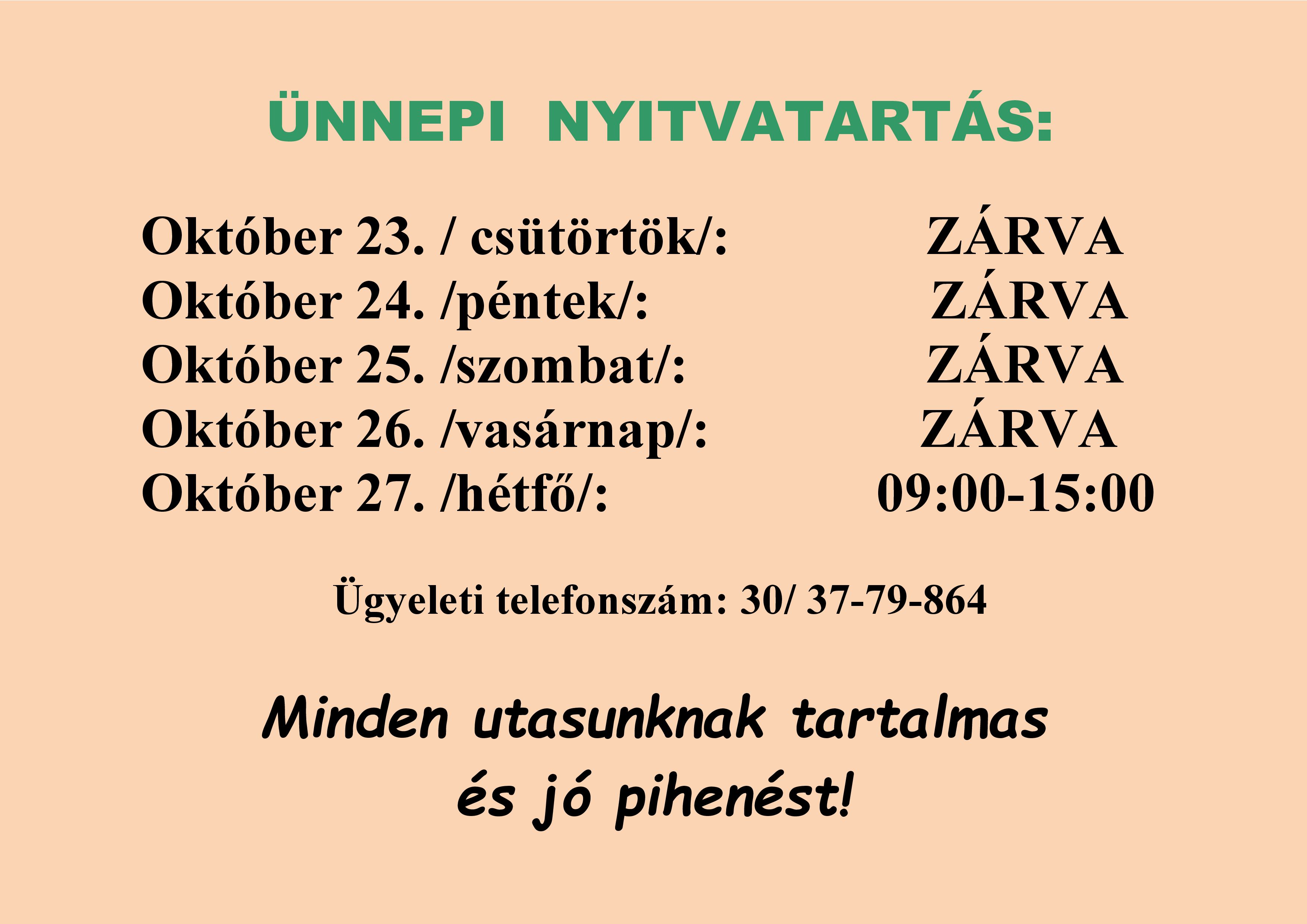 Nyitvatartás